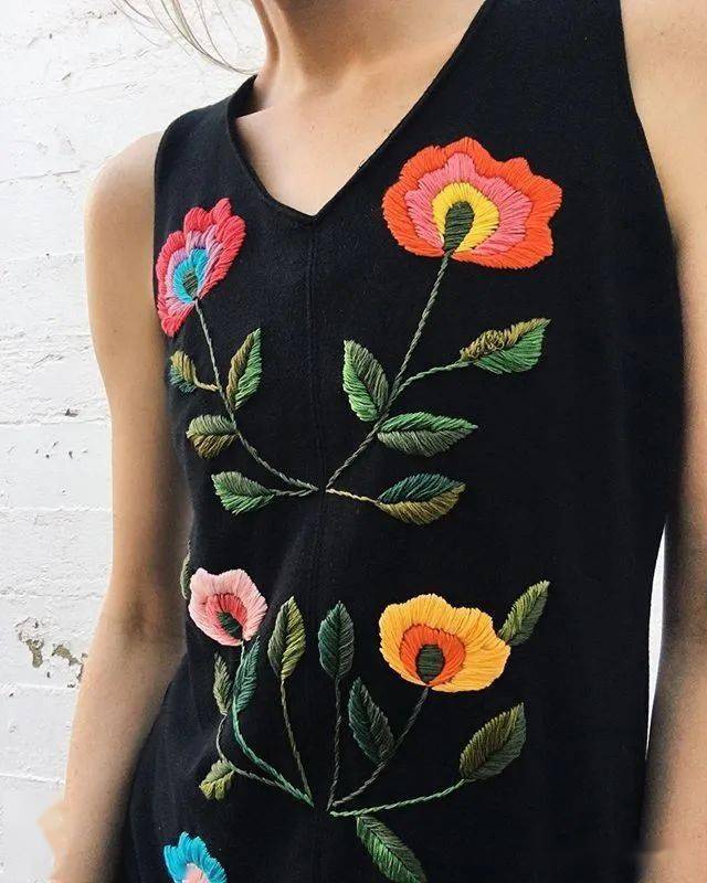 先把需要绣的衣服部分绷起来,在上面用水消笔画上图案,或打印好的图案