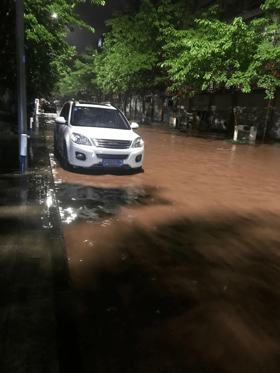 荣昌城区多处被淹重庆气象台连发4条天气警报