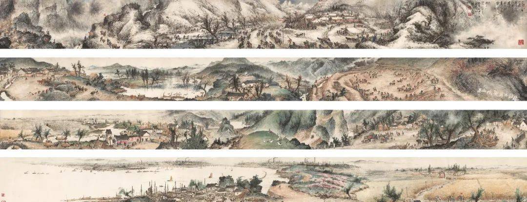 赏析关山月15米长卷画出湖北水利建设