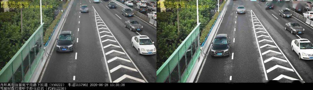 小型汽车在内环高架内圈宛平南路下匝道,实施了"在城市快速路上行驶时