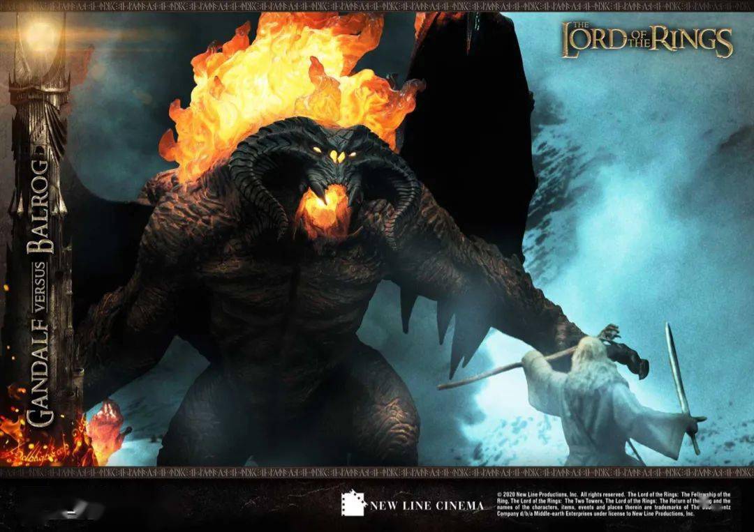 魔戒中灰袍甘道夫在地底独挡炎魔并最终与炎魔一起坠入了深渊(不