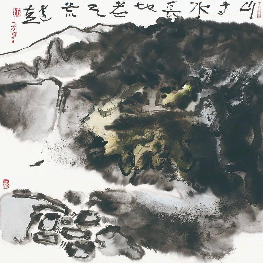 《山高水长》方土50cmx50cm纸本设色2013年《横看