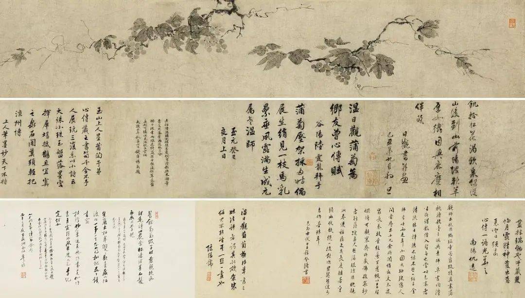 宋末元初温日观(释子温,旧传) 水墨葡萄图