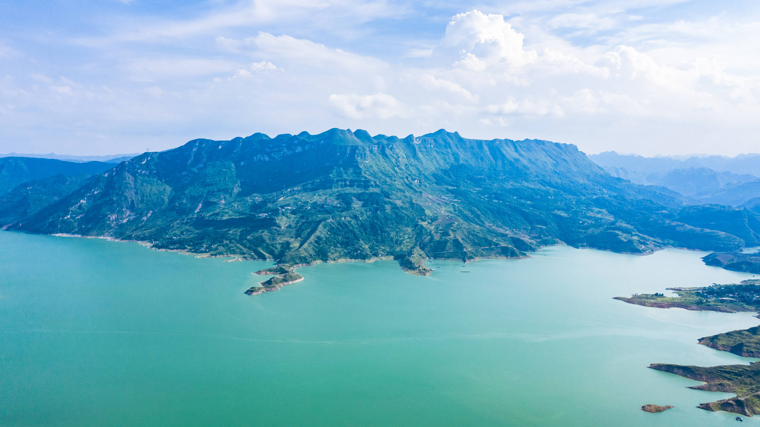 六盘水牂牁江国家湿地公园风景(无人机照片,7月6日摄.