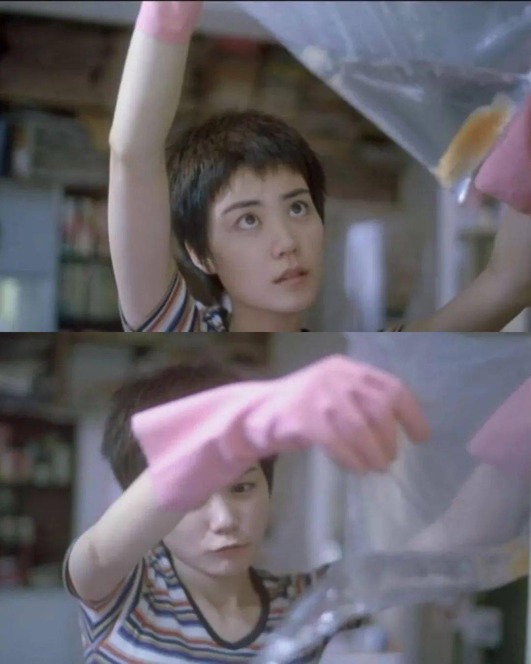 王菲不断出专辑发行歌曲,也开始走进大荧幕,她凭借《重庆森林》俏皮