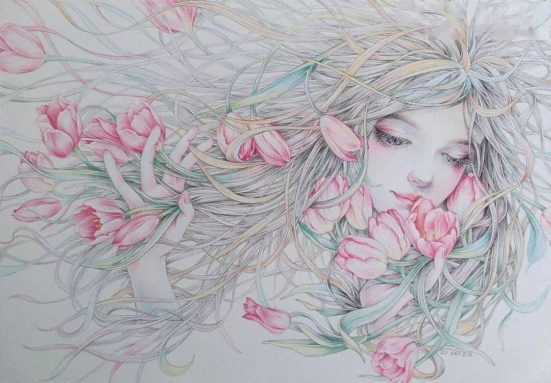 彩铅画作品那么美的彩铅作品看完心跳加快