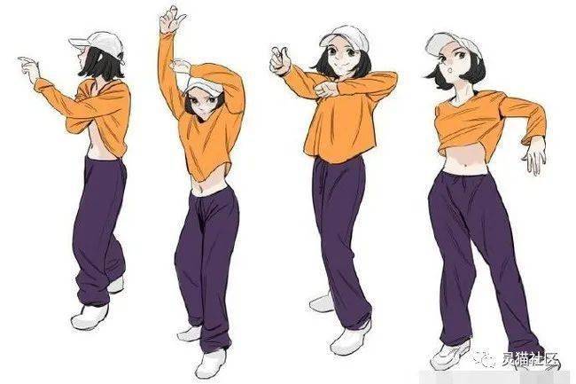 绘画素材69一组人物舞蹈跳舞的动态姿势绘画参考