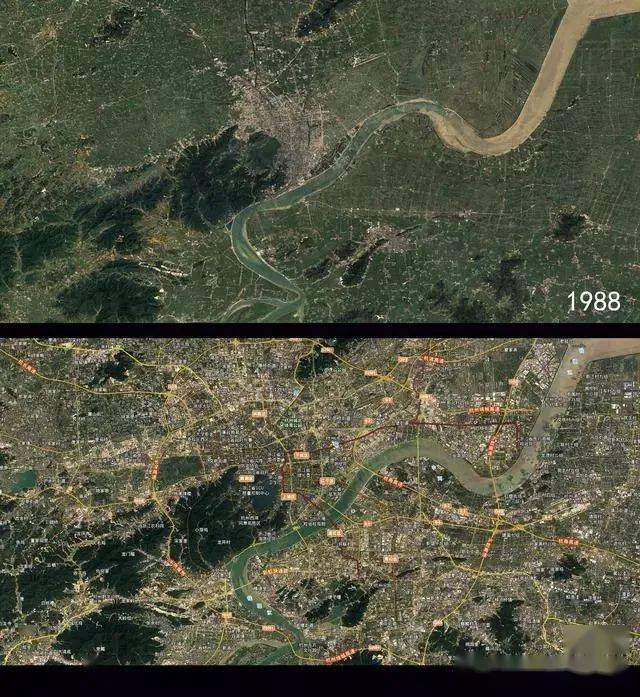 地理视角三十年从卫星图的变化看我国的发展与变迁为中国点赞