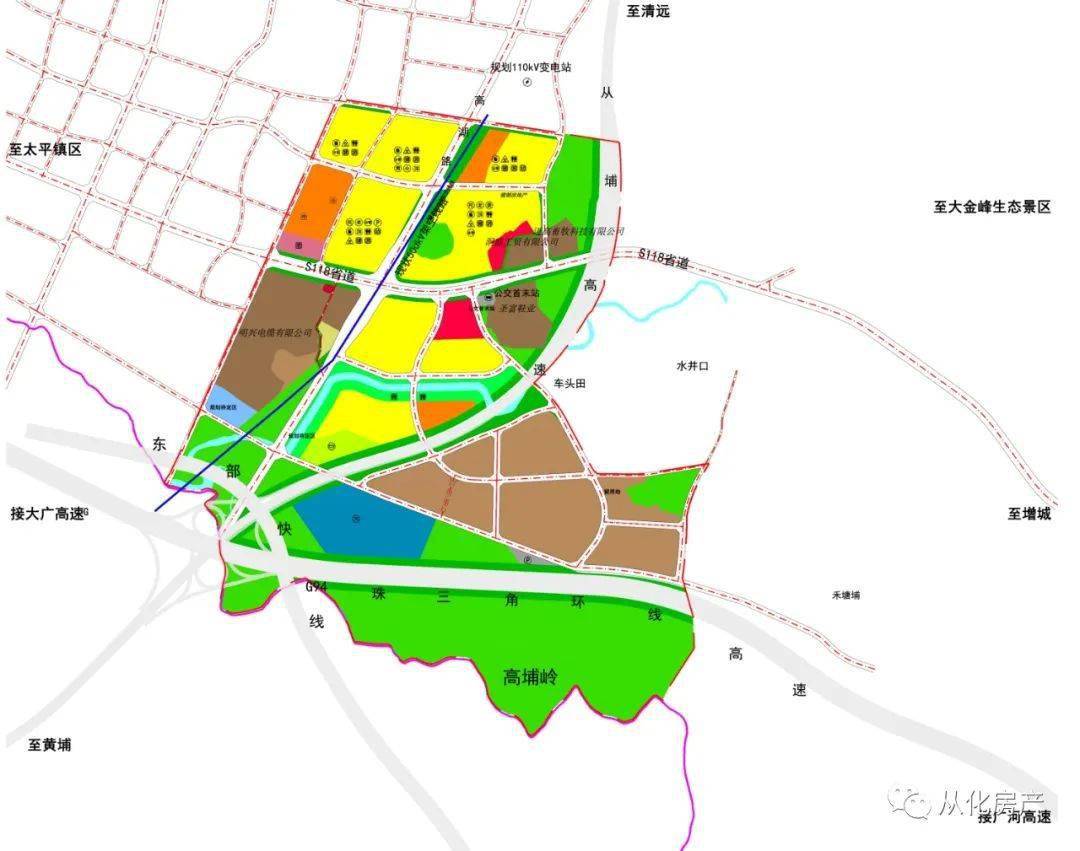 从化区太平工业园南片区控制性详细规划公示图