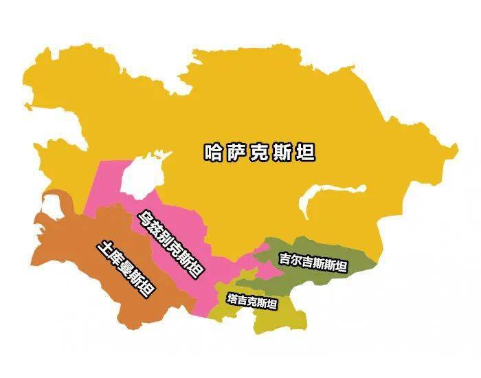 中亚区域地理图图片