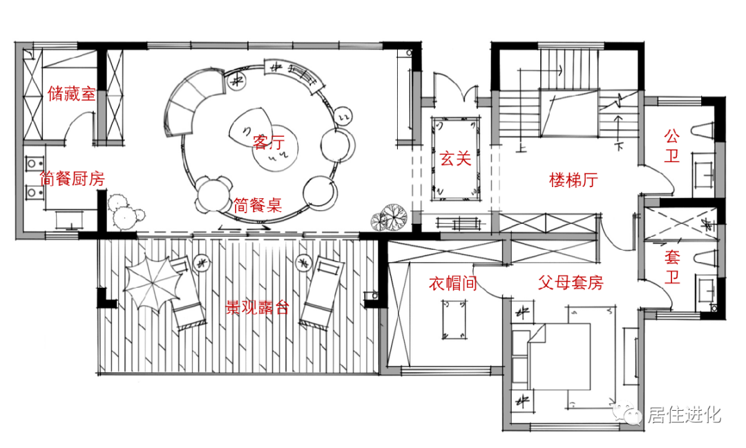 手绘民宿平面户型图图片