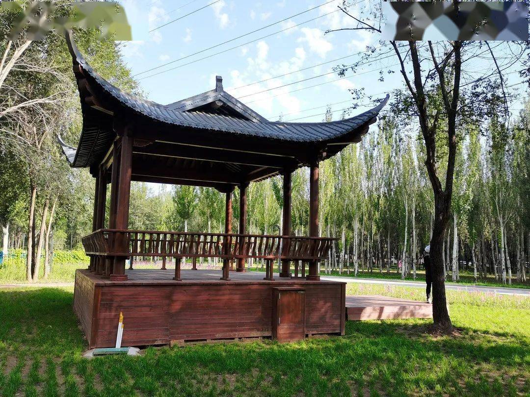 开敞的纳凉亭,休憩,交流的好去处别具一格的草地音响,彩绘的地面图案