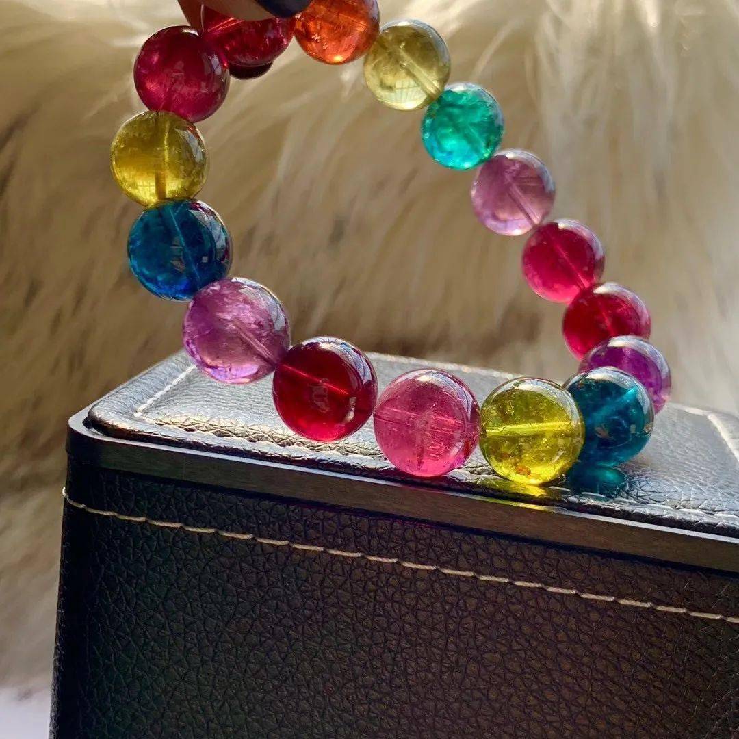 繁花似锦巴西天然四季彩幽灵千层山加宽手镯77心15套颜色漂亮