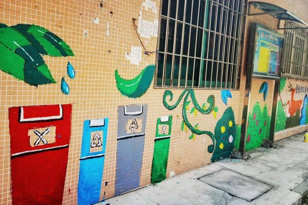 鹤松社区新添童心墙绘有颜值更有内涵打卡去