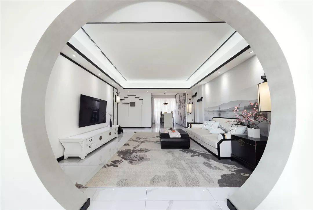 153㎡新中式墨色诗韵江南风情岳秀装饰集团