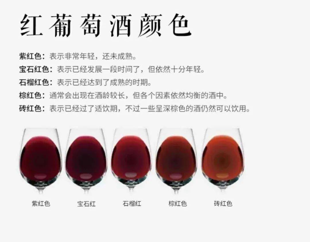 葡萄酒颜色分类图片