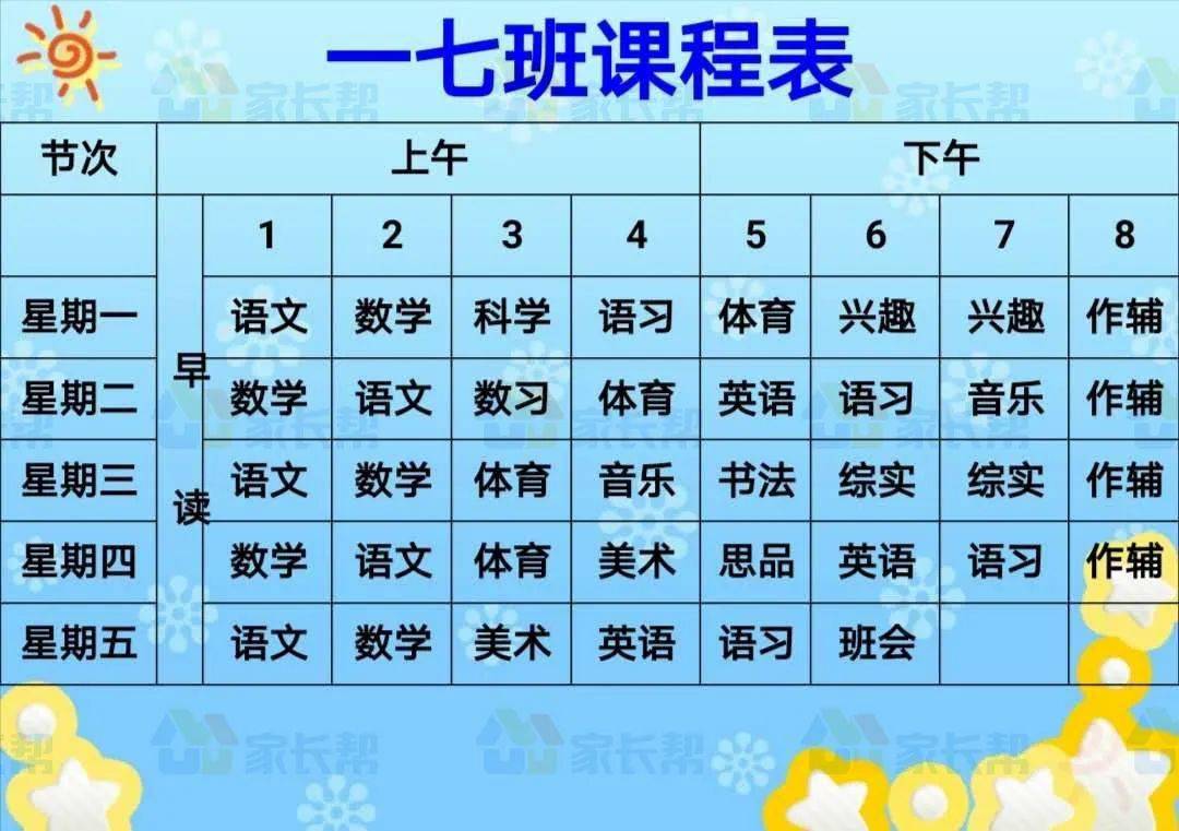 30余所郑州小学一年级课表汇总!看看哪所学校的课程设置更丰富?