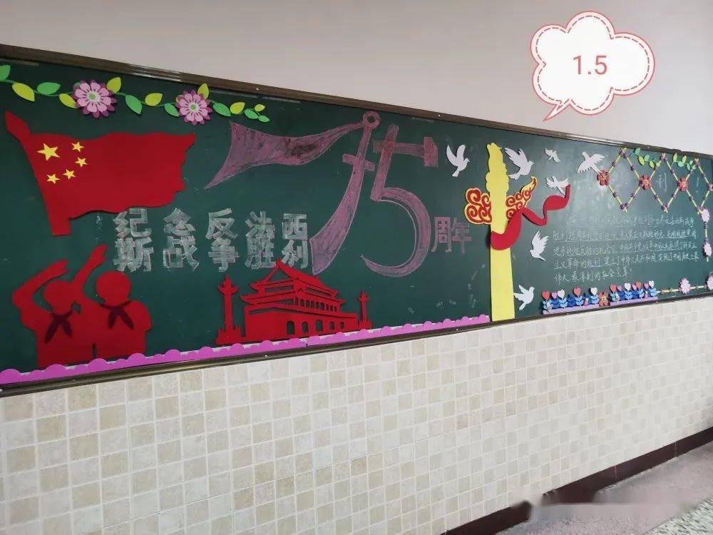 班级风采纪念抗日战争胜利75周年黑板报