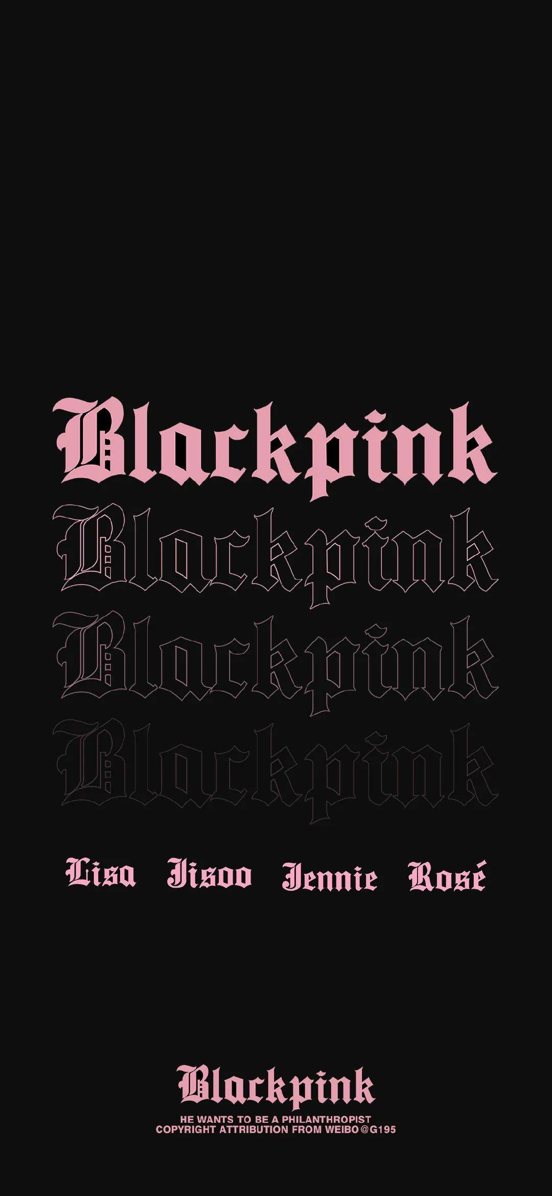 blackpink黑底粉字图图片