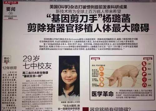 2019年,杨璐菡和她位于杭州的启函生物用crispr创造了12个被science评