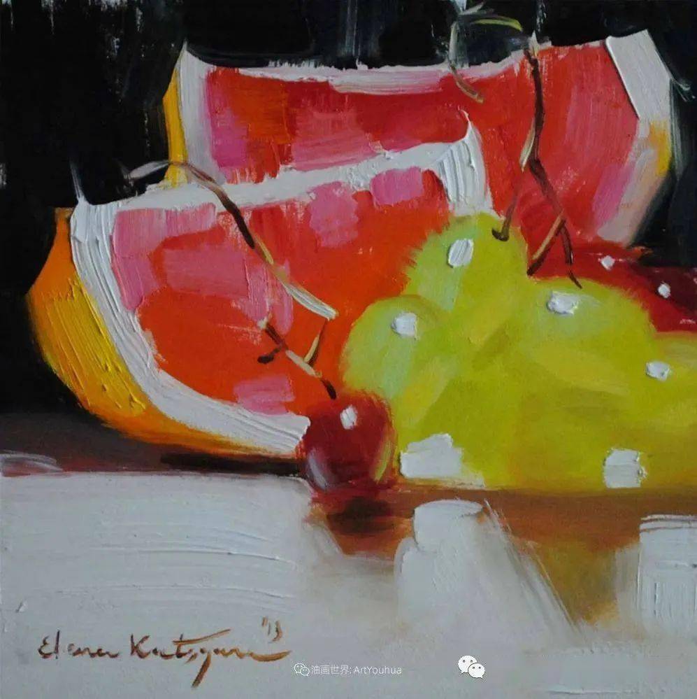 俄罗斯女画家埃琳娜卡特修拉静物油画作品赏析
