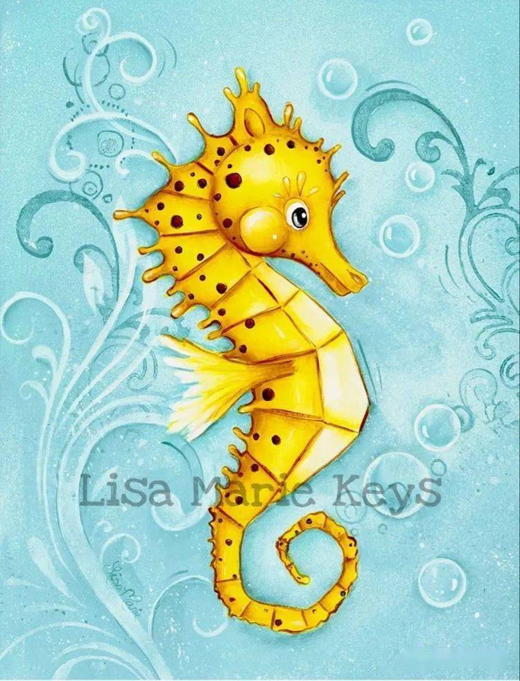 素材分享12张海马主题创意美术作品