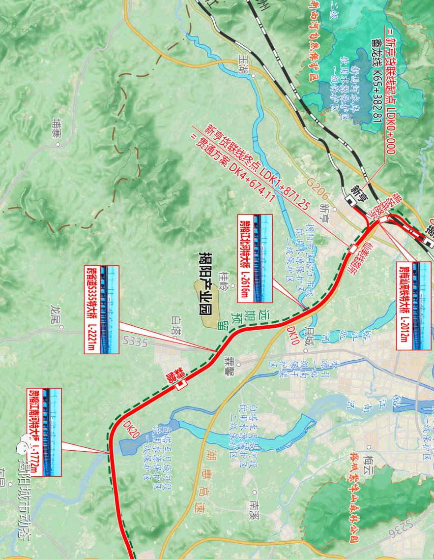 关注揭惠铁路规划图曝光普宁北站洪阳站将设在这里