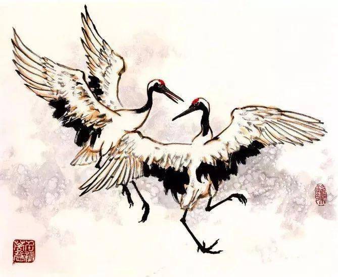 丹顶鹤写意画法