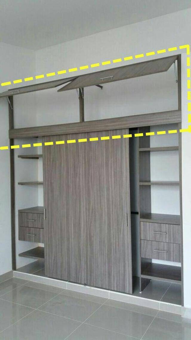 吃一堑长一智瞧师傅干的好事衣柜顶部给我装成上翻门够鸡肋