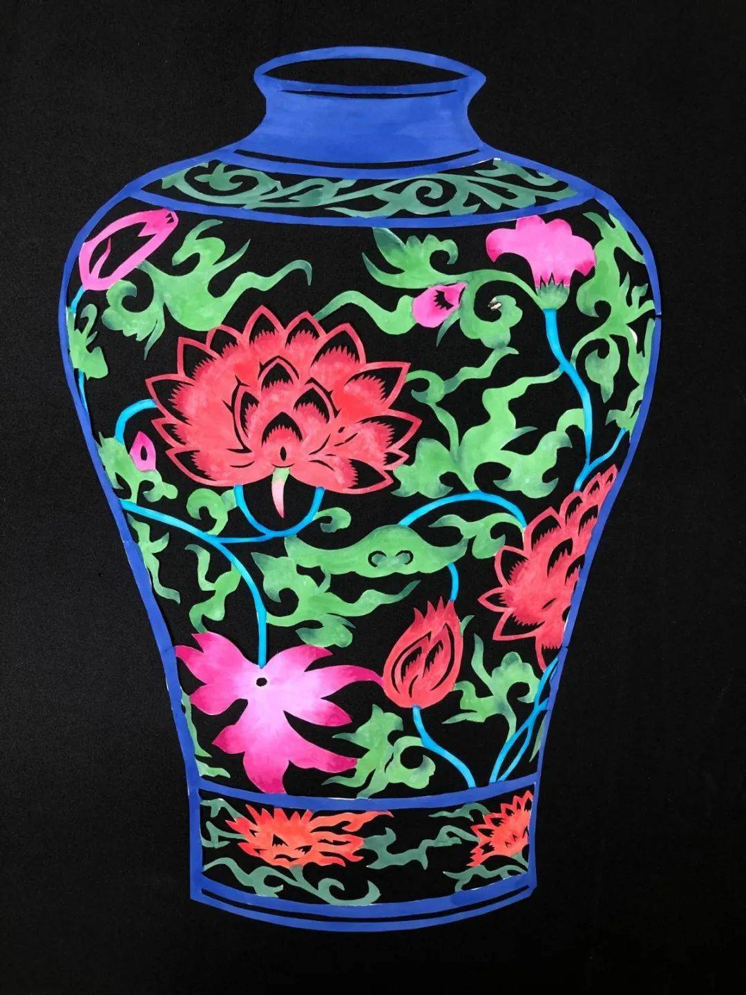 陕西西安教师赵恩毅染色剪纸