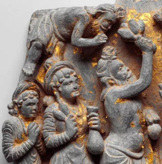 印度二世纪犍陀罗石雕艺术燃灯佛本生像