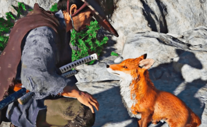 除了撸狐狸,你现在还能在对马岛上撸狗了