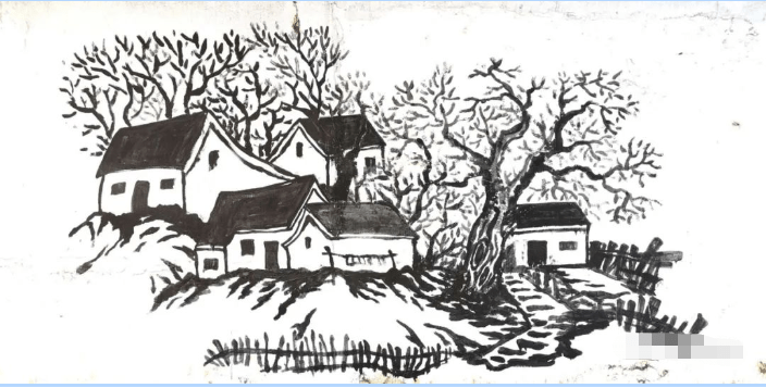 井陉赵村铺—墙体版画承载起新的乡愁成为一道风景