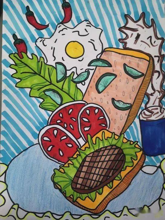 饮食与健康绘画图片