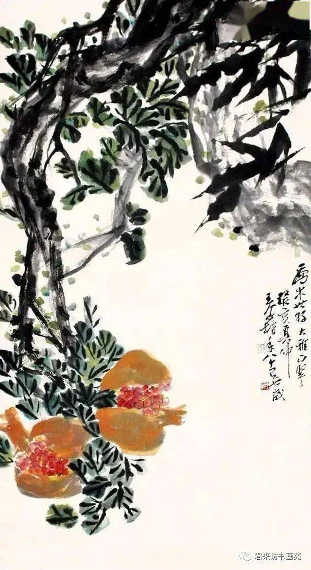 这3位大师画的石榴笔墨各自风流非常值得称道