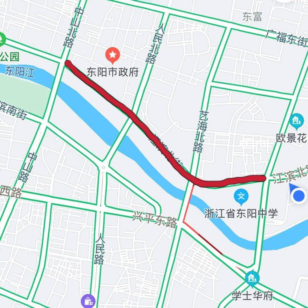 因江滨北街(中山路至学士路)道路改造工程的施工需要,为了确保周边