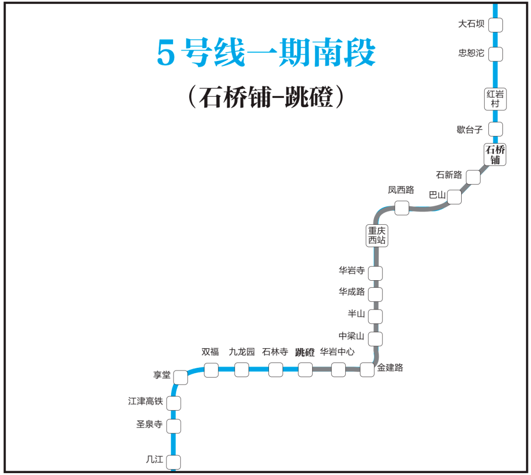 地铁5号线石桥铺至跳磴段进入不载客试运行阶段