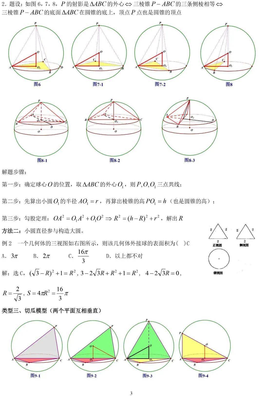 外接球八大模型及公式图片