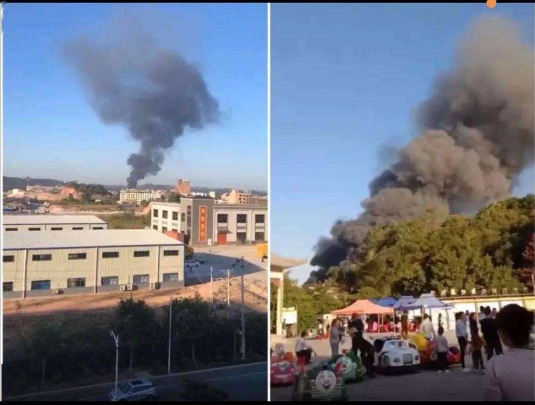 五华水寨一废品站发生火灾现场浓烟滚滚方圆几公里都可看到