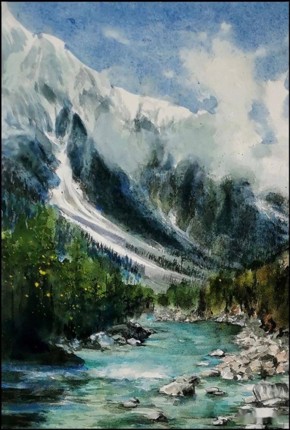 《远山-2》 水彩 李小桐《自由》 素描 任思思