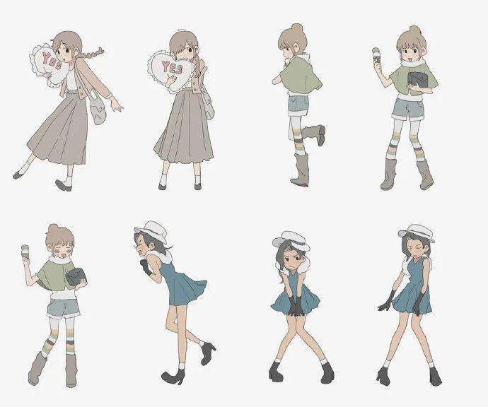 人体动态素材漫画人物角色设计插画作品