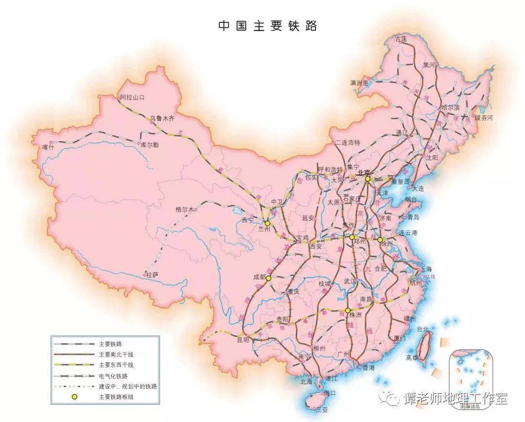中国铁路地图高清放大图片