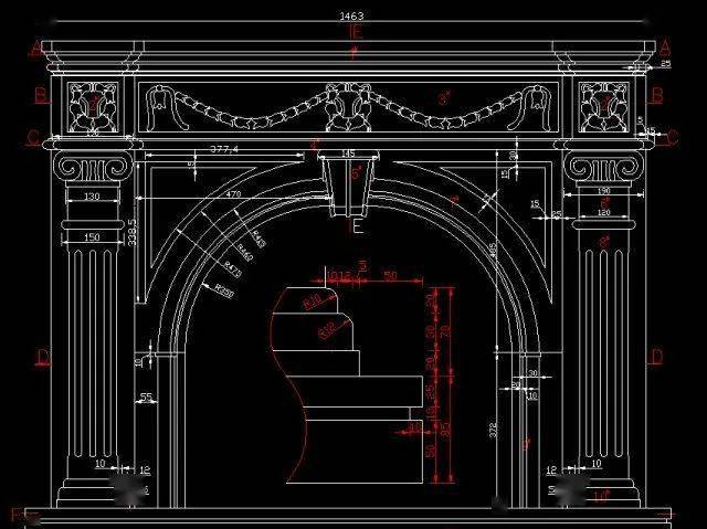 石材壁炉设计参考(cad版)