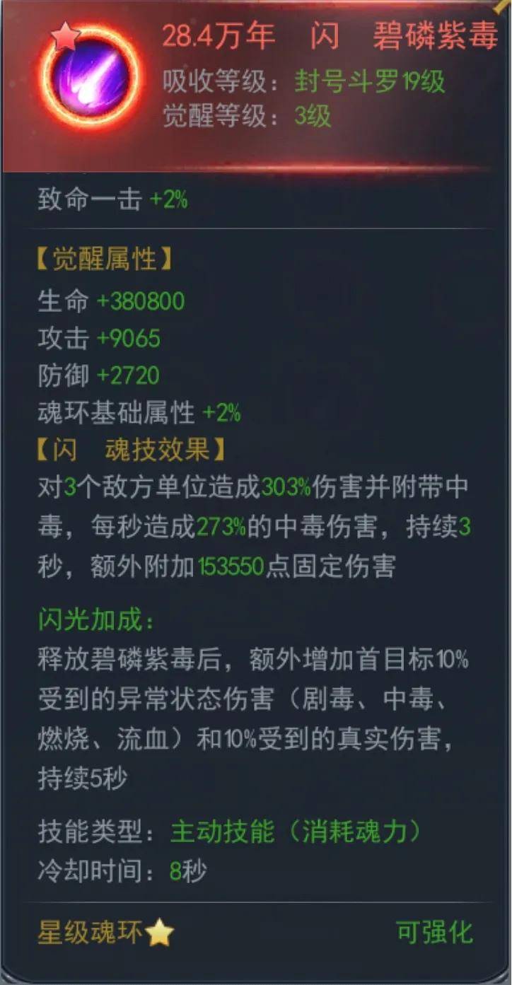 斗罗大陆h5碧磷蛇皇魂环搭配