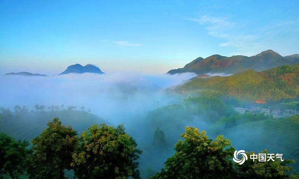 鸟瞰福建大田象山02云烟飘渺宛如世外桃源