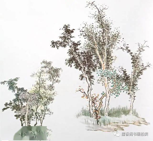 国画技法写意山水树的画法与创作步骤