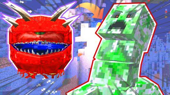 我的世界泰坦纪元1超大高压苦力怕毁灭大地第一天出生在坑里