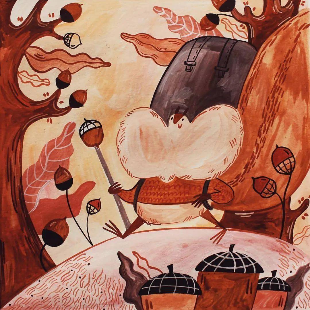 画风很暖的治愈系绘本插画