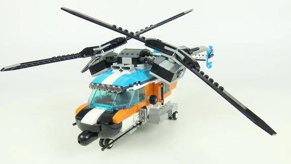 乐高创意百变系列31096双螺旋桨直升机搭建演示