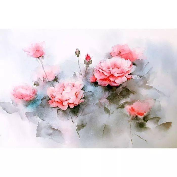 写意静物花卉水彩朦胧中看见美